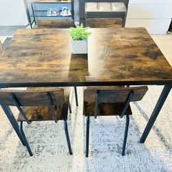 Dining Table With 4 Chairs Set!