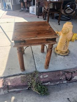 rustic wooden accent side table