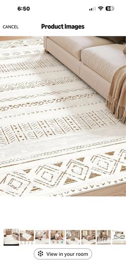 5x7 Area Rugs for Living Room Washable Rugs Boho Moroccan Area Rug Soft Neutral Geometric Bohemian Carpet Distressed Indoor Rug for Bedroom Dining Roo