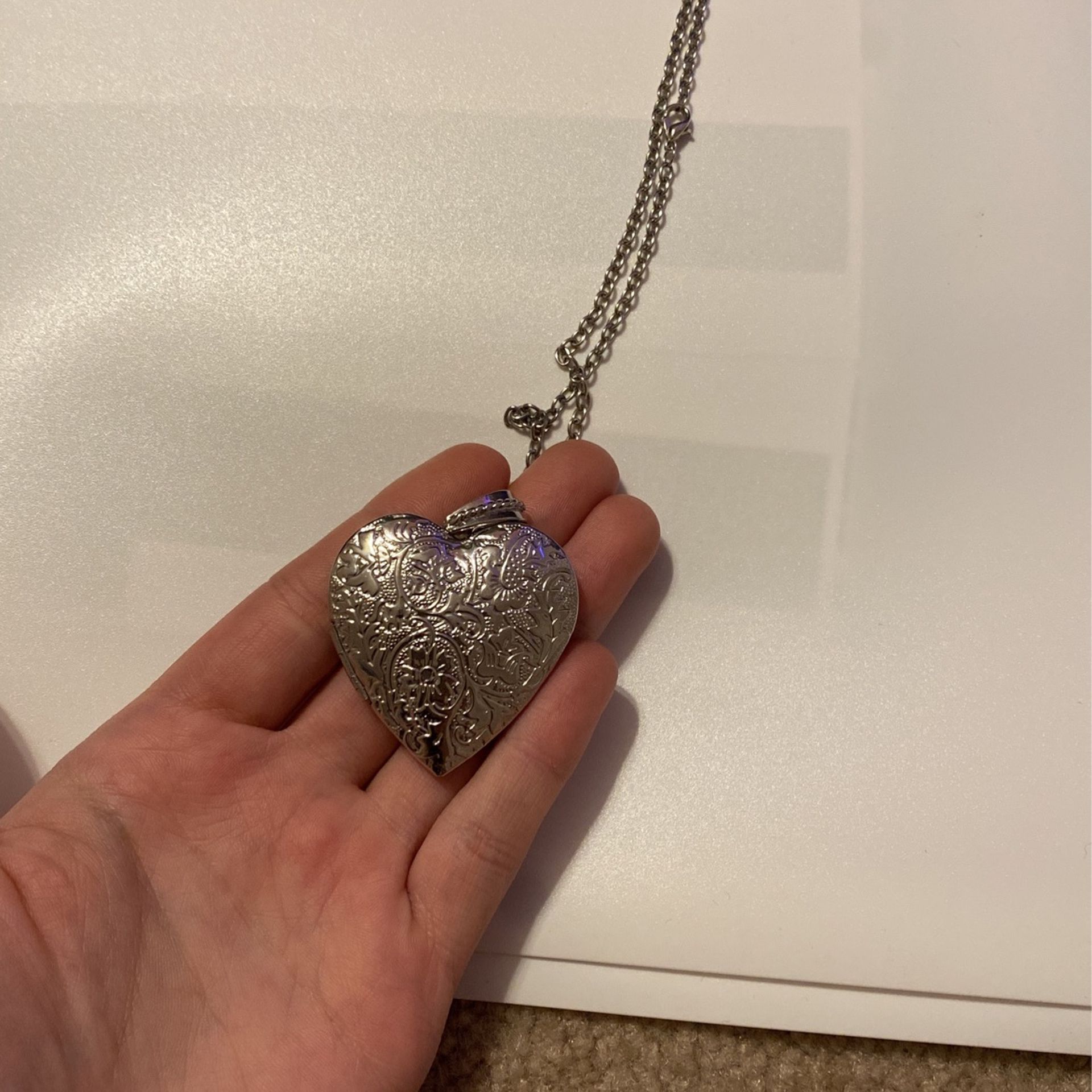 Large Heart Locket Necklace