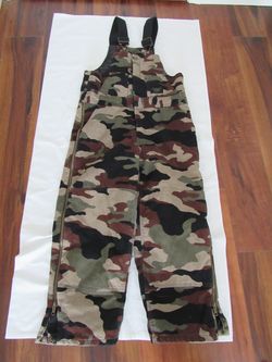 Boys Youth 12/14 Camouflage Snow Bibs, Walls blizzard Pruf