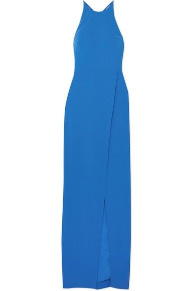 halston heritage blue dress Split Long Boho Maxi Dress – Layered Skirt, Square Neck & Waist Sash in Black | Women's Boho Fashion | L