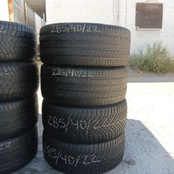4 Used 285/40/R22. 2 Pirelli 2. Continental. With 80%of Tread Or Life