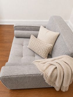 Brand new light grey Corduroy Couch Upholstered Square Arm Sofa