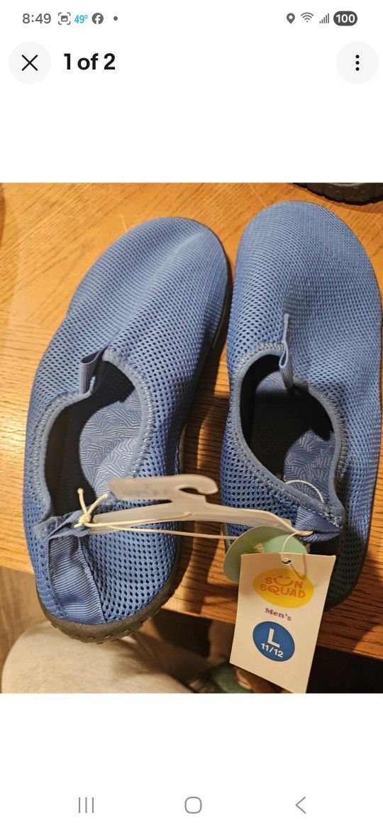 Men's Water Shoes - Sun Squad Blue NWT Size L 11/12