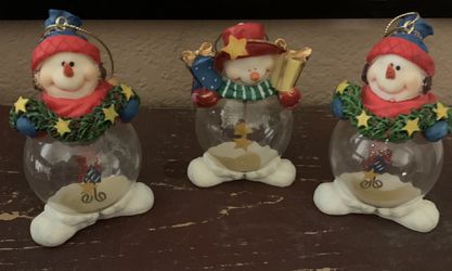 Snowman Christmas Ornaments-Set of 3