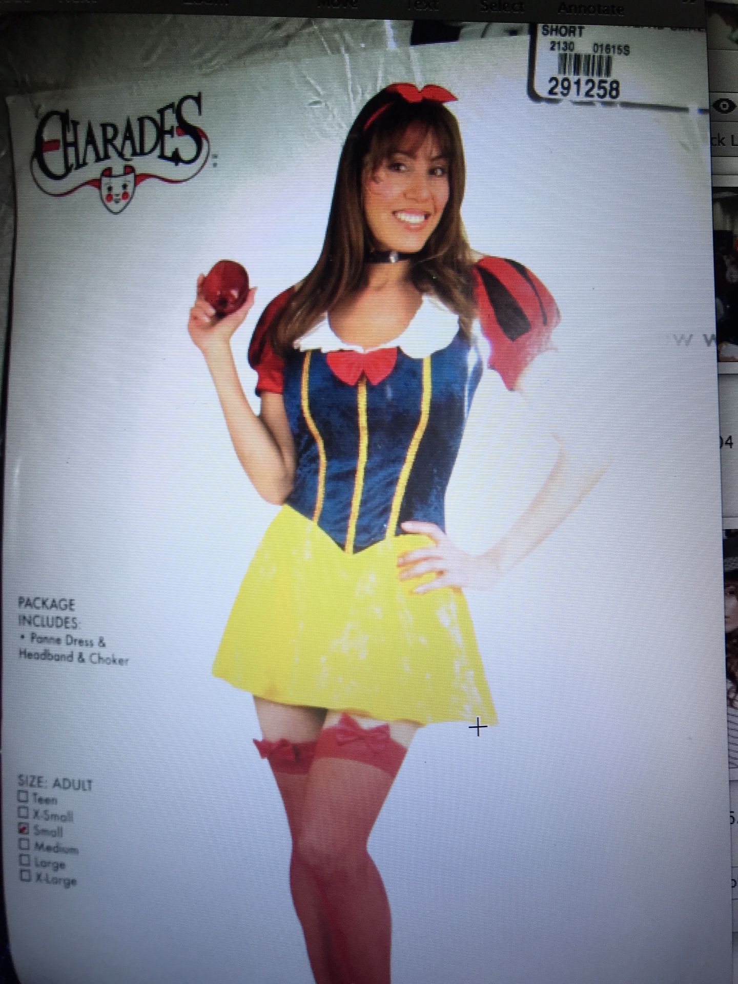 Halloween costume size medium