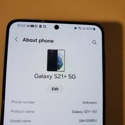 Samsung Galaxy S21 PLus, 5g, 128gb, Black, Unlocked