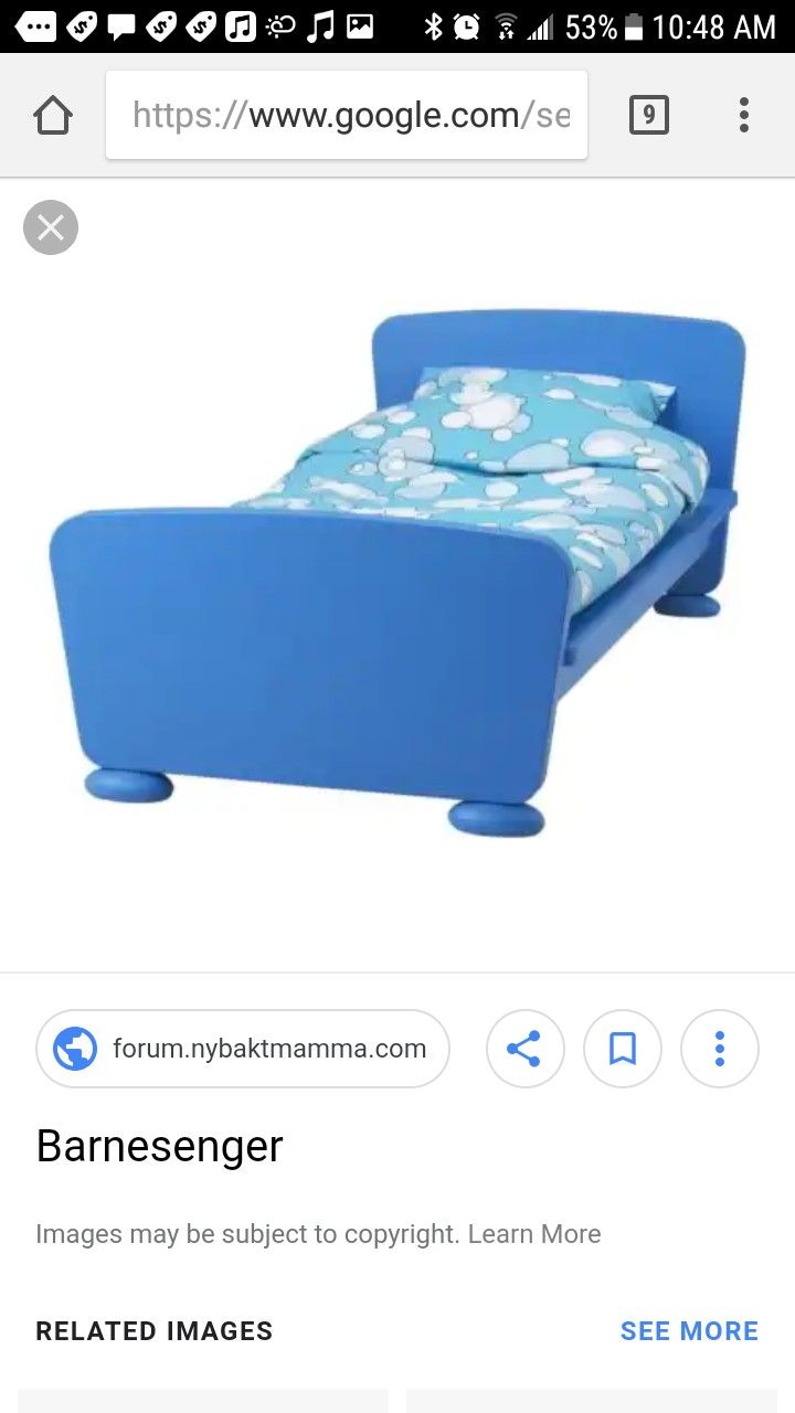 Blue IKEA childrens bed set
