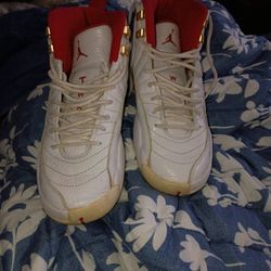 Nike Air Jordan 12XII Retro GS Fiba white Red Sneakers 