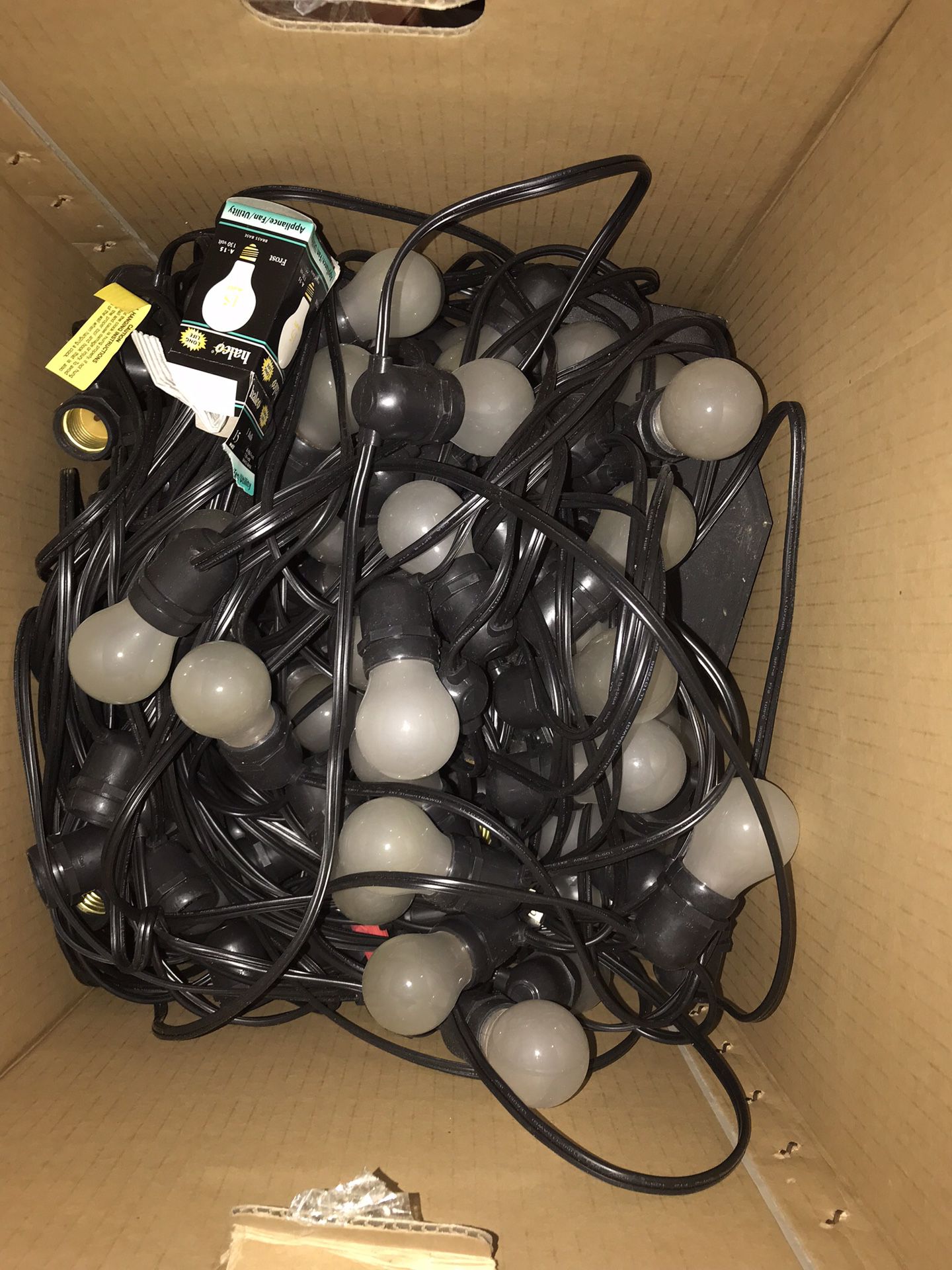 Outdoor decorative string lights with bulbs