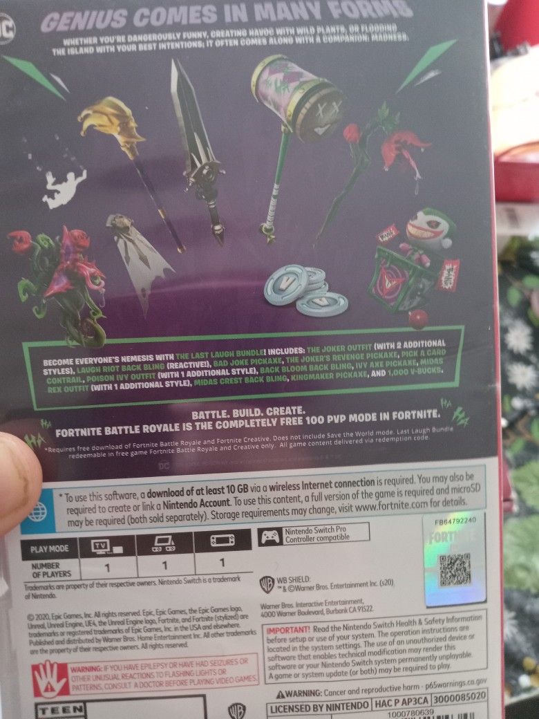 Nintendo switch for sale with free Fortnite Last laugh bundle