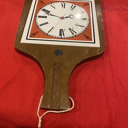 Mid-century tile cheese tray, cutting board/bread serving plate clock design