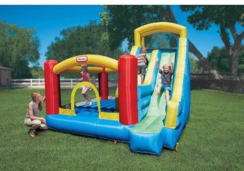 Little Tikes Giant Inflatable Slide Bouncer With Heavy Duty Bouncer. Includes Heavy Duty Blower.