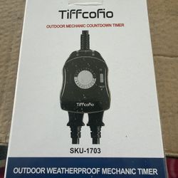 TiFFCOFiO Outdoor Timer Outlet Dusk to Dawn Sensor Timer Outdoor Light NEW!
