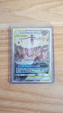 Espeon & Deoxys GX SM240 Black Star Promo Tag Team card