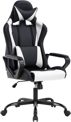 Black and white gaming chair