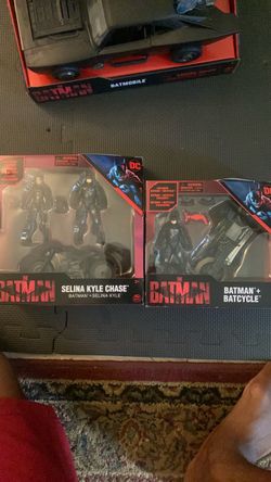 The Batman Batcycle and Selina Kyle Chase