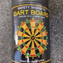 NEW Safety Magnetic Dart Board With 6 darts 19" High 16 3/8 Wide Cloth Home Game Decor All Ages 