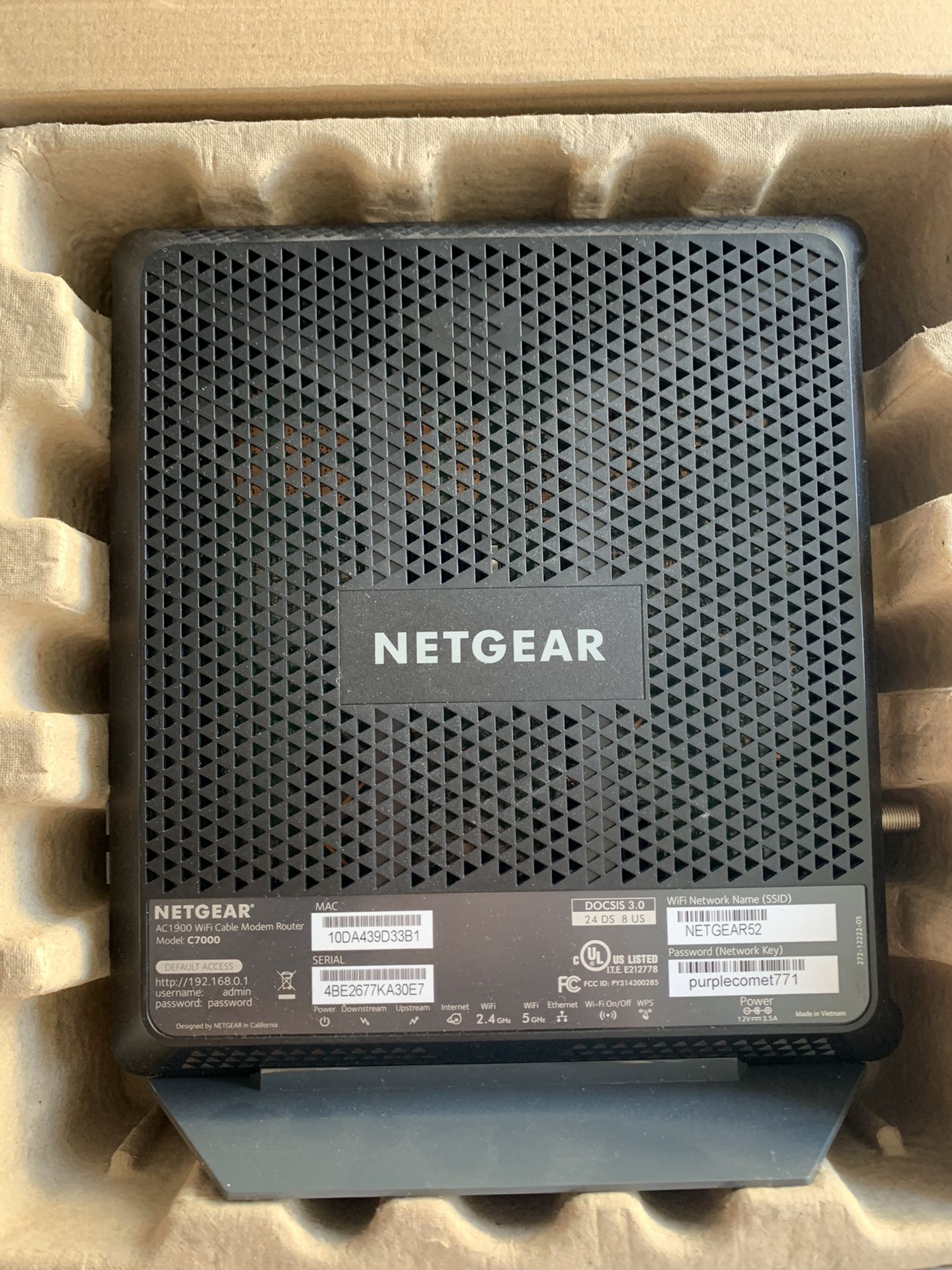 NetGear NightHawk Cable Modem AC 1900