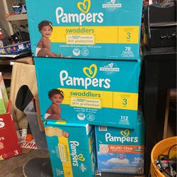 Pampers Newborn And Size 3 Diapers And Wipes And Water Wipes