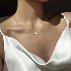 Stainless Steel Cross Choker Necklace