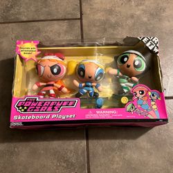Vintage Power Puff Girls Skateboard Set