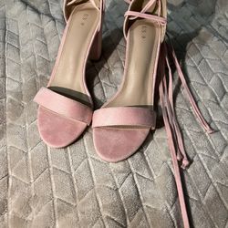 Pink Wrap Around Heels Size 9