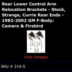 F Body Control Arm Relocation Brackets 