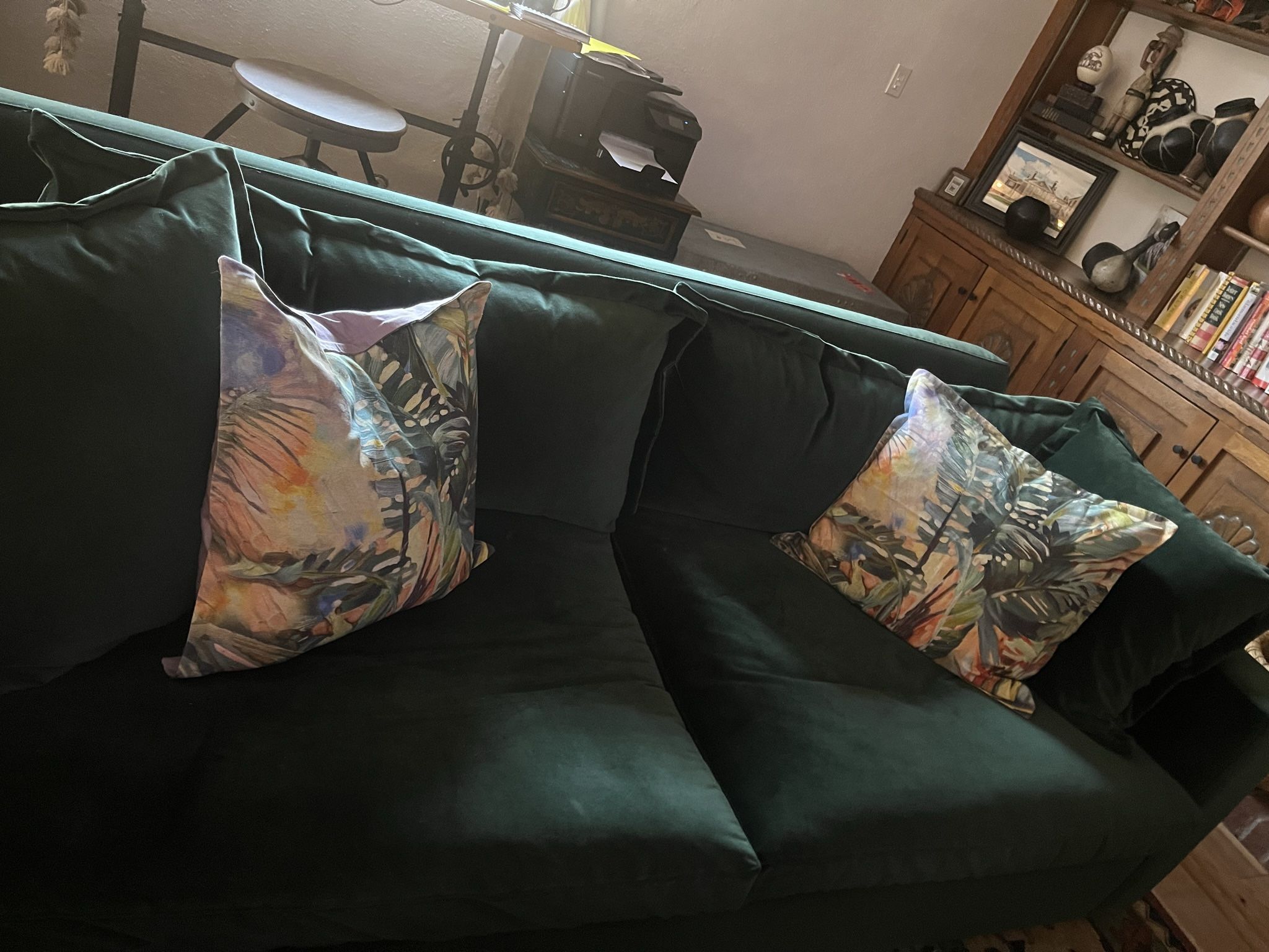 Anthropologie Down-filled Velvet Couch