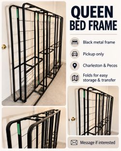 Queen Size Folding Metal Bed Frame – $35 OBO