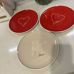 Set Of Three Royal doulghton Valentine’s Day, snack plates