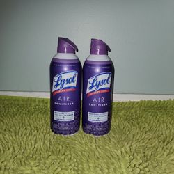 2 Lysol Air Sanitizer Light Breeze Scent 10oz