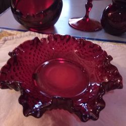 Ruby Red Candy Dish 1960s. 