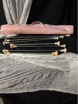 Vintage Star Line Twirling Baton Lot (6 Batons) & Pink Star Line Case