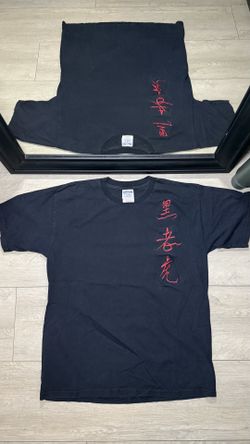 Y2K 2000s Japanese Kanji Calligraphy Embroidered Shirt