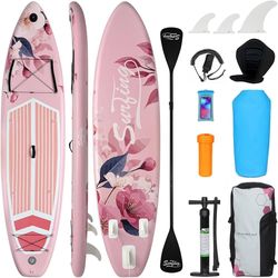 Inflatable Stand Up Paddle Board, Non-Slip Deck SUP Paddle Board with SUP Accessories & Backpack, Portable Standing Boat for Youth & Adult  Unmatched 