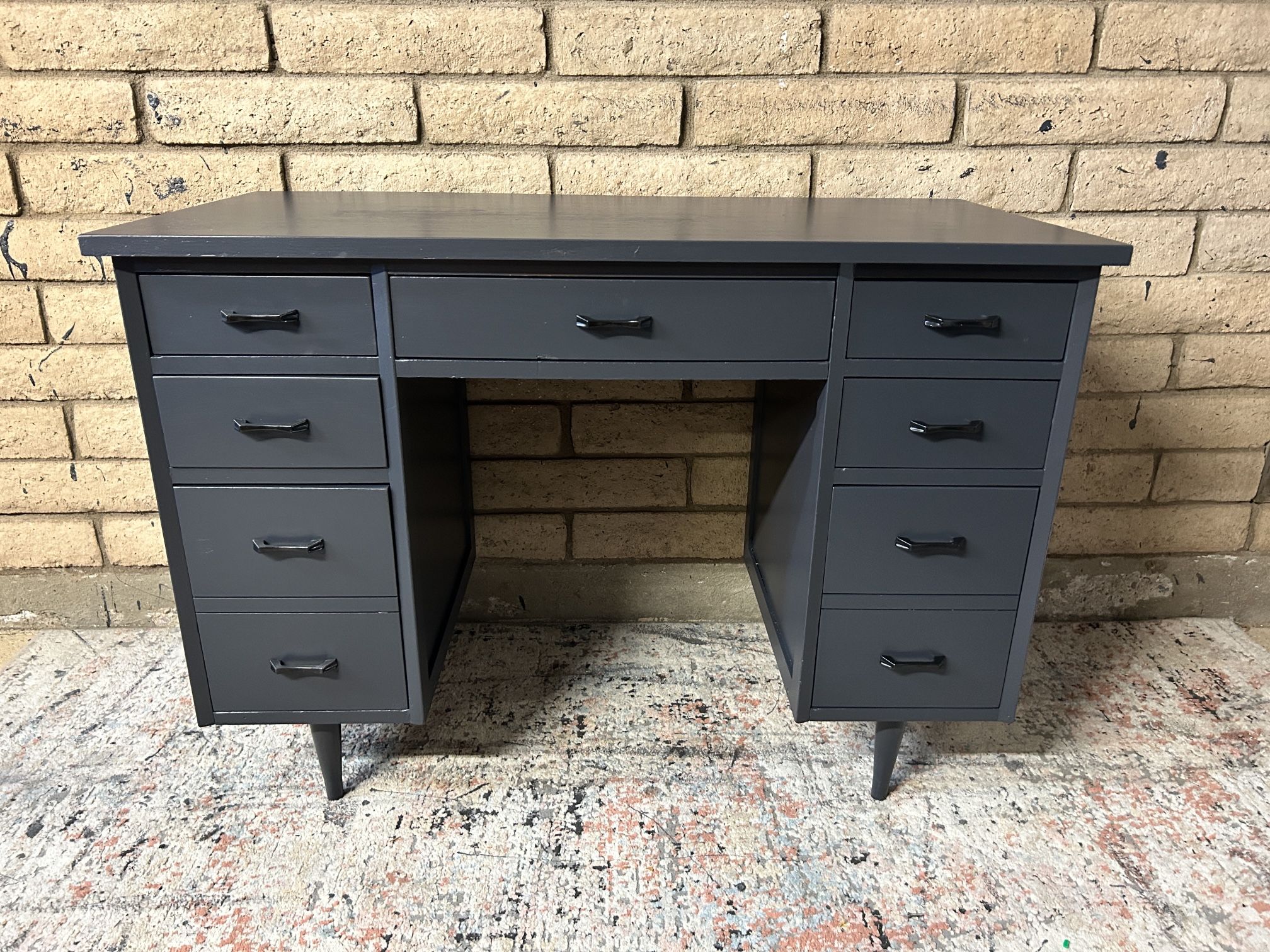 Mid Century Dark Gray Desk