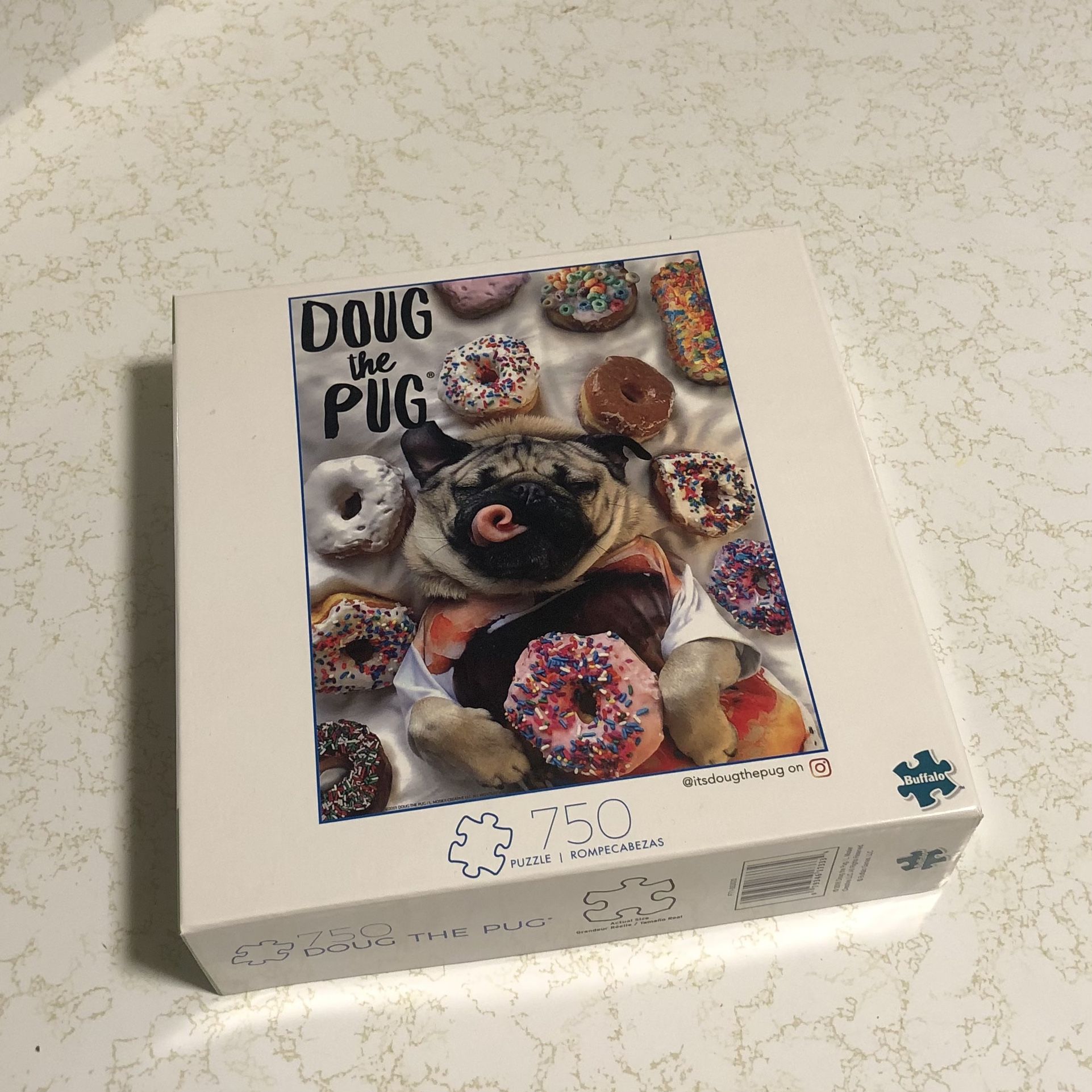 Buffalo Games Donut Doug the Pug 750 Large Piece Jigsaw Puzzle 24 x 18