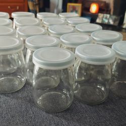 Encheng 7 oz Clear Glass Jars With Lids