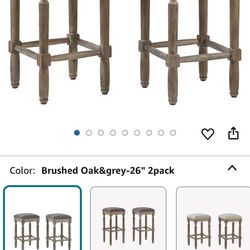 Two Bar Stools kitchen, Ball & Cast 26 Inch Seat Height Counter Stool Upholstered 