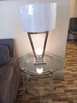 Side Table And Lamp