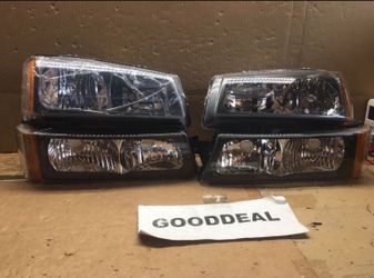 #102 FIT 03-06 Chevrolet Chevy Silverado 1500/2500/3500 Black Amber OE Style Halogen Headlight Head Lights Pair Set