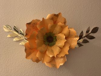New fall flowers paper/tulle f yellow , orange, green & maroon $ 5-7