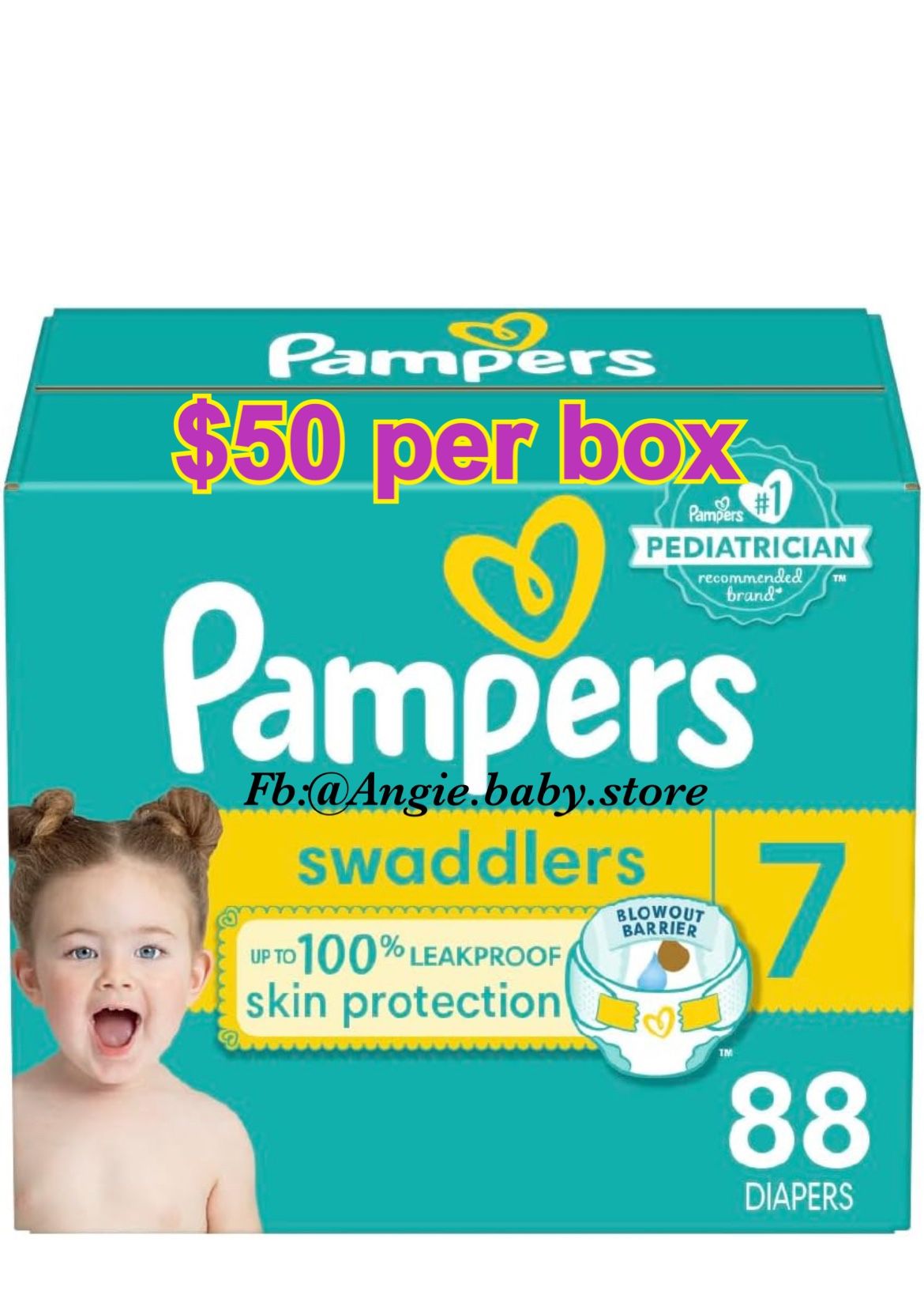 Pampers Swaddlers Size 7 Jumbo Box 