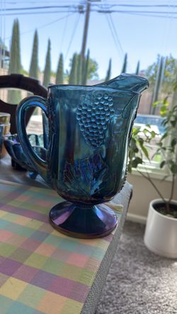 Harvest Grape Glass Pitcher, Fruit Bowl & 4 cups