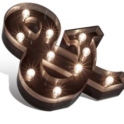 Light up Letters LED Letter Black Alphabet Letter Night Lights for Home Bar Festival Birthday Party Wedding Decorative -&