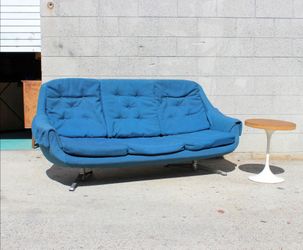 Mid Century Teal Pod Sofa