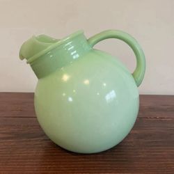 Fire King Jadeite Ball Pitcher Green Plain Vintage Retro MCM Anchor Hocking