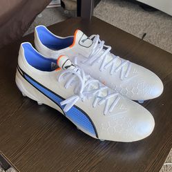 Puma King Ultimate FG AG Soccer Cleats Shoes White 107097-01 Mens Size 9.5
